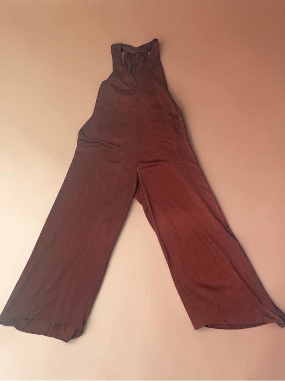 Lush Wide-Leg Sleeveless Jumpsuit in Chocolate Brown